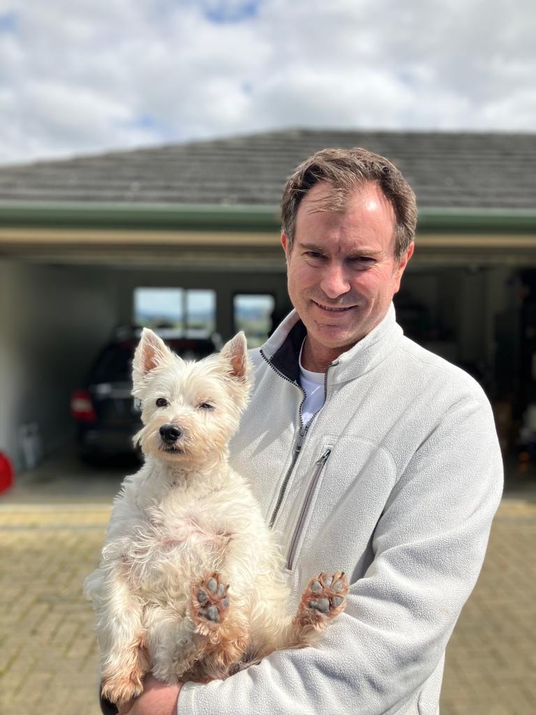 Harry the Westie and David